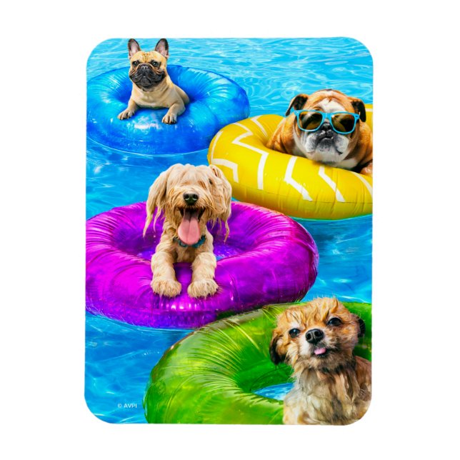 Hunde-Poolparty Magnet (Vertikal)