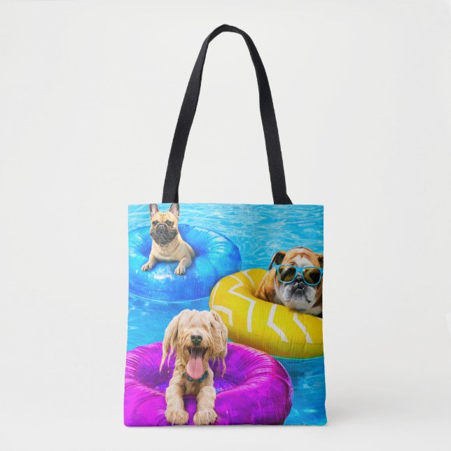 Hunde-Poolparty Tasche (Vorderseite)