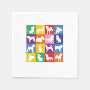 Hunde Pop Art Retro Hunde Besitzer Haustiere Welpe Serviette