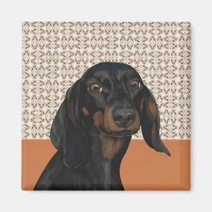 Hunde-Portrait-Liebhaber der Schwarzen Dackel Magnet