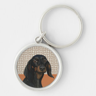 Hunde-Portrait-Liebhaber der Schwarzen Dackel Schlüsselanhänger
