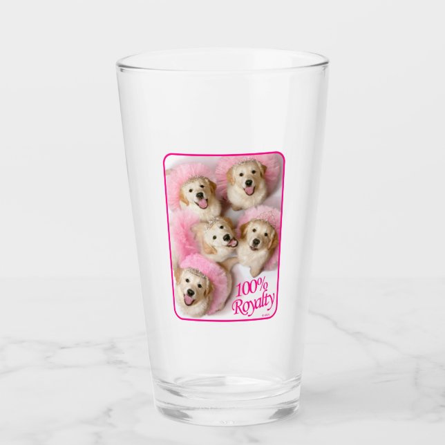 Hunde Prinzessin in Tiaras Glas (Vorderseite)