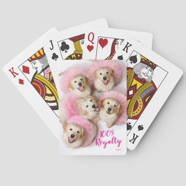 Hunde Prinzessin in Tiaras Spielkarten (Rückseite)