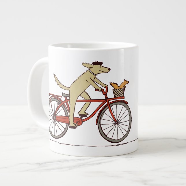 Hunde Rad mit Eichhörnchen - Fun Animal Art Jumbo-Tasse (Vorderseite Links)