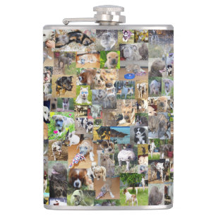 Hunde-Rassen-FotoCollage, Flachmann