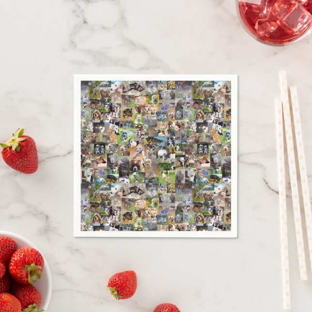 Hunde-Rassen-FotoCollage, Serviette (Beispiel)