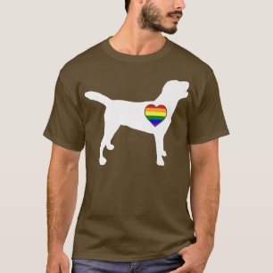 Hunde-Regenbogen-Herz-LGBTQ Niedlicher Welpe-Gay P T-Shirt