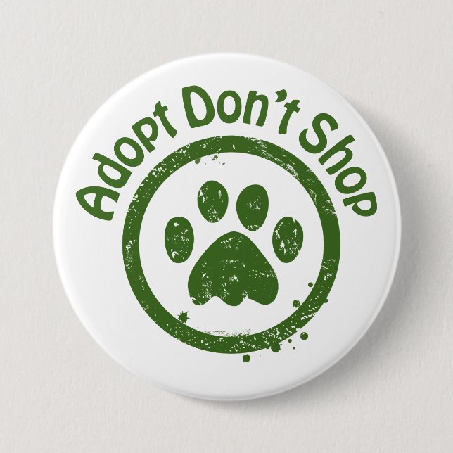 Hunde retten - Schaltfläche "Don't Shop" Adoptiert Button (Vorderseite)