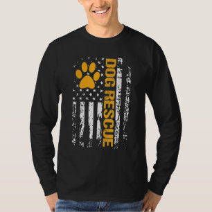 Hunde Rettung American Flag Hundeschalter Adoption T-Shirt