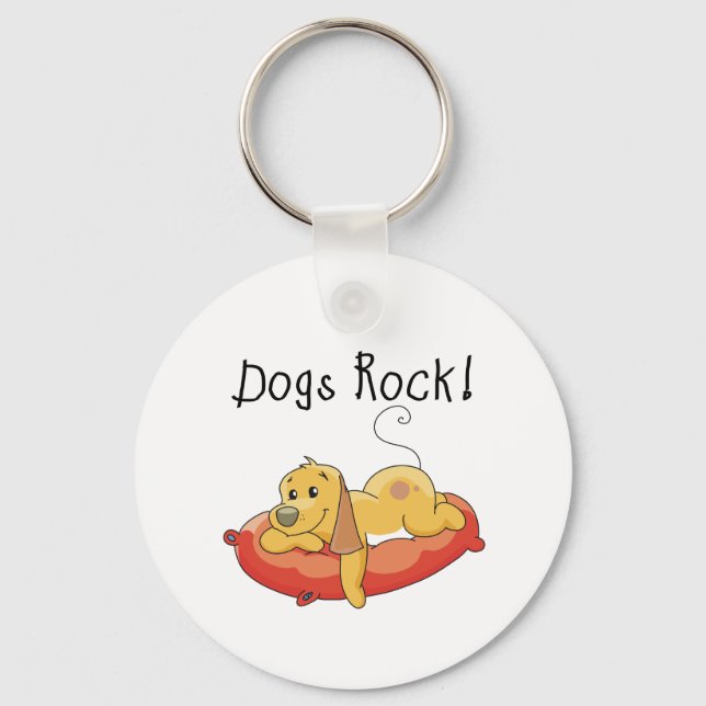 Hunde Rock Tshirts und Geschenke Schlüsselanhänger (Vorderseite)