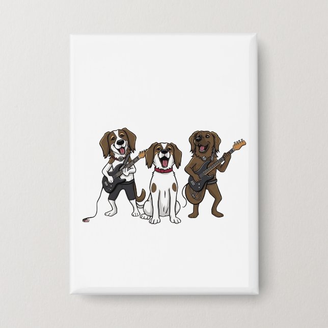 Hunde Rockband Button (Vorderseite)