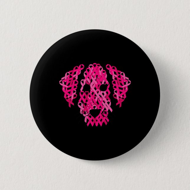 Hunde rosa Schleimhautkrebs Button (Vorderseite)