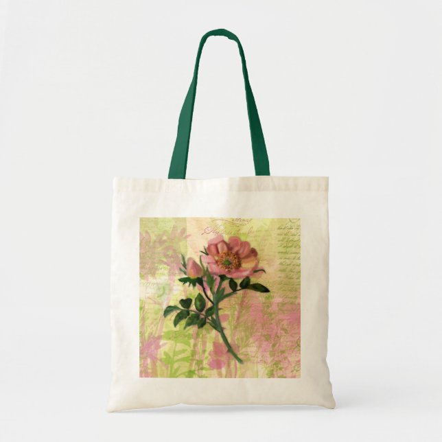 Hunde Rose Blume Tote Beutel Tragetasche (Vorne)