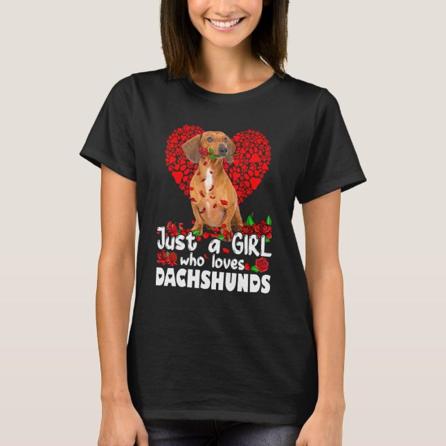 Hunde Rose lustig nur ein Mädchen, die Liebe Dacke T-Shirt (Vorderseite)