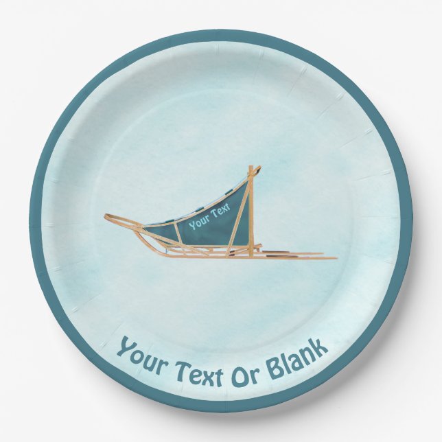 Hunde schelten auf Schnee Pappteller (Vorderseite)