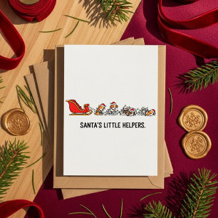 Hunde-Schlitten-Weihnachtskarte Santas kleine Helf Feiertagskarte