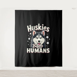 Hunde-Schlittenfahren Mushing-Abenteuer Husky-Team Wandteppich