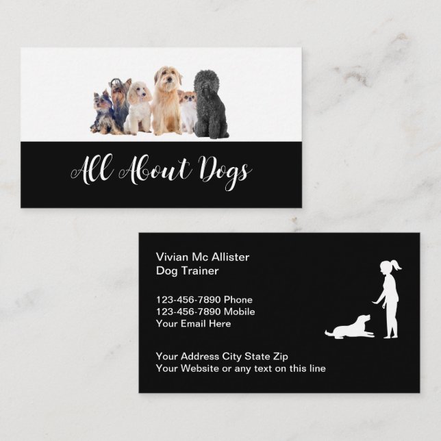 Hunde-Schulungs- und Agility-Visitenkarten Visitenkarte (Vorne/Hinten)