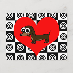 Hunde - Schwarz, Rot, Weiße Postkarte