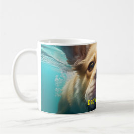 Hunde Schwimmen mit Blume Kaffeetasse