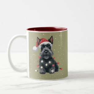 Hunde Scottie Scottish Terrier Weihnachten Hundemu Zweifarbige Tasse
