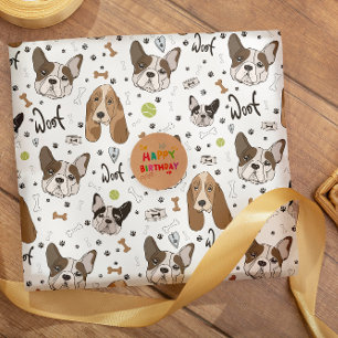Hunde sehen sich Knochen und Klauen nahtlos gegenü Geschenkpapier