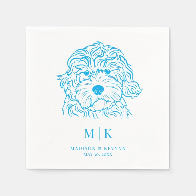 Hunde Servietten Hochzeit (Vorderseite)