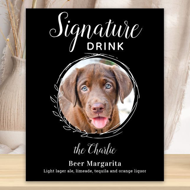 Hunde Signature Drink Moderne Black Pet Hochzeit B Poster (Von Creator hochgeladen)