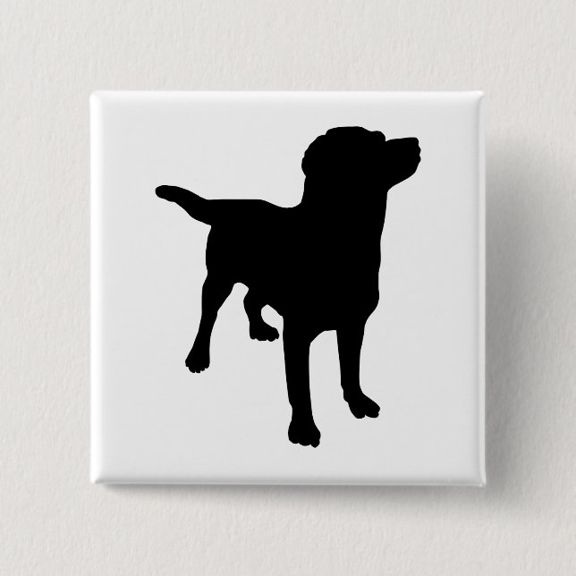 Hunde-Silhouette Button (Vorderseite)