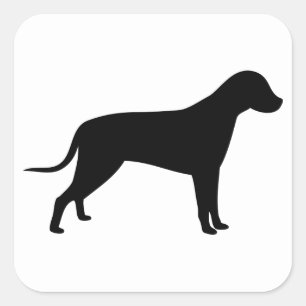 Hunde-Silhouette Quadratischer Aufkleber