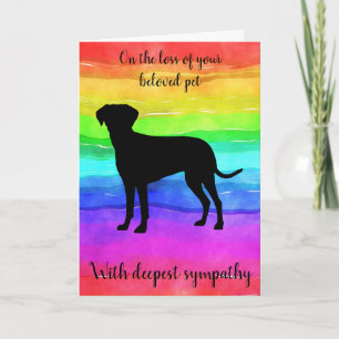 Hunde Silhouette Regenbogen Foto Beileid Karte