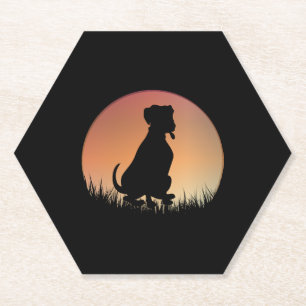 Hunde Silhouette Sunset Untersetzer