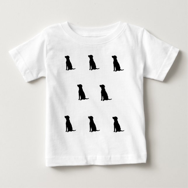 Hunde Silhouette T - Shirt Kind (Vorderseite)