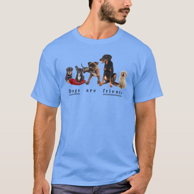 Hunde sind Freunde Retro T-Shirt (Vorderseite)