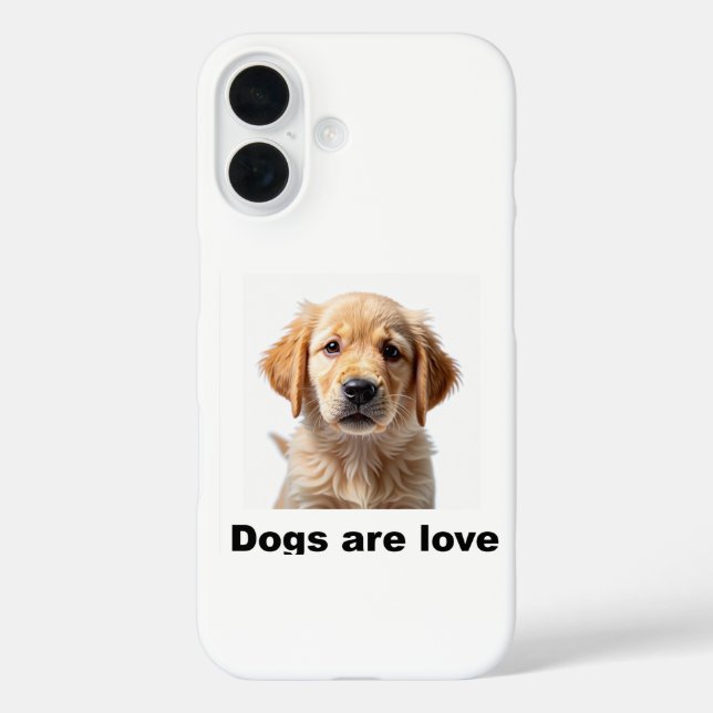 Hunde sind Liebe! iPhone 16 Hülle (Rückseite)