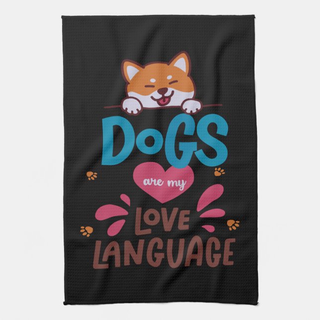 Hunde sind meine Liebe Geschirrtuch (Vertikal)