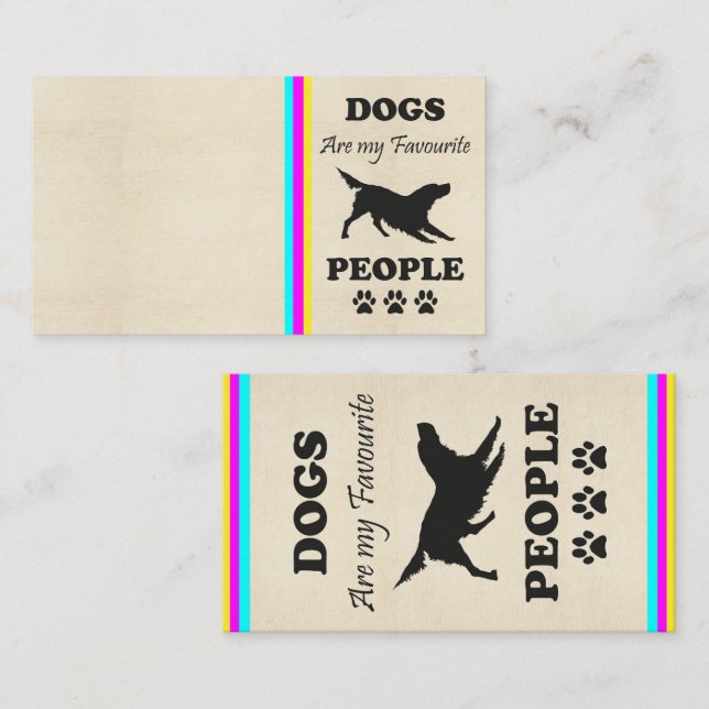 Hunde sind meine Lieblings-Geschäftskarte Visitenkarte (Vorne/Hinten)