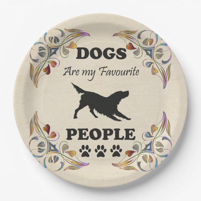 Hunde sind meine Lieblings-Papierplatte Pappteller (Vorderseite)