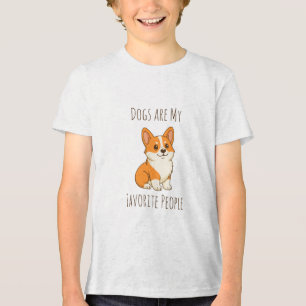 Hunde sind meine Lieblingsmenschen Corgi Hund Tri-Blend Shirt