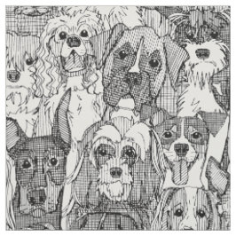 Hunde sind Schwarz-weiß Stoff