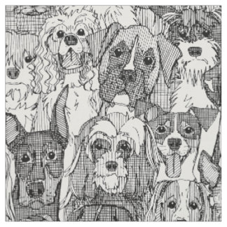 Hunde sind Schwarz-weiß Stoff