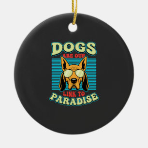 Hunde sind unser Bindeglied zur Paradies-Retro-Vek Keramik Ornament