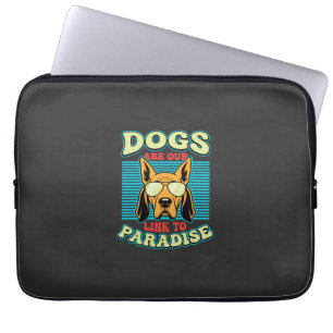 Hunde sind unser Bindeglied zur Paradies-Retro-Vek Laptopschutzhülle