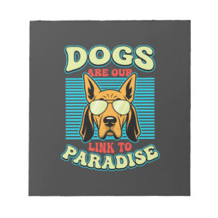 Hunde sind unser Bindeglied zur Paradies-Retro-Vek Notizblock