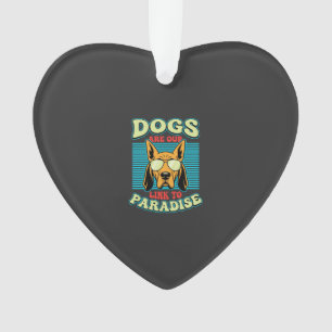 Hunde sind unser Bindeglied zur Paradies-Retro-Vek Ornament
