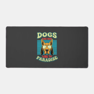 Hunde sind unser Bindeglied zur Paradies-Retro-Vek Schreibtischunterlage