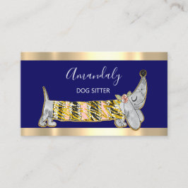 Hunde Sitter Boutique Mode Fashion Basset Navy Visitenkarte