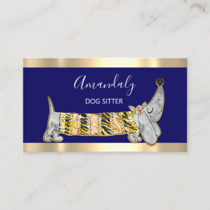 Hunde Sitter Boutique Mode Fashion Navy Basset Nav Visitenkarte