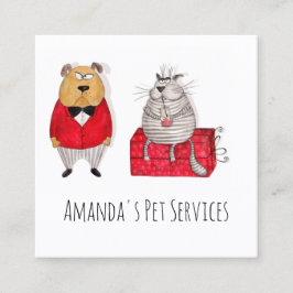 Hunde Sitter Cat Sitter Pet Services wachsen Quadratische Visitenkarte