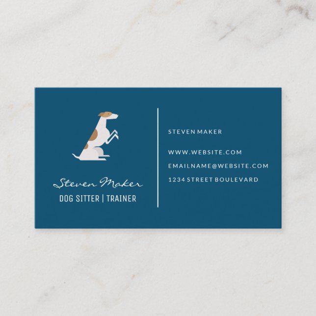 Hunde-Sitter und Trainer | Niedliches Hundesymbol Visitenkarte (Vorderseite)
